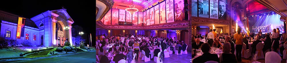 Anl&auml;sslich des 100-j&auml;hrigen Jubil&auml;ums mit G&auml;sten gef&uuml;lltes Konzerthaus in Ravensburg